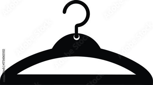 Hanger silhouette vector icon, simple and clean apparel symbol, Black silhouette of a classic coat hanger, vector illustration.