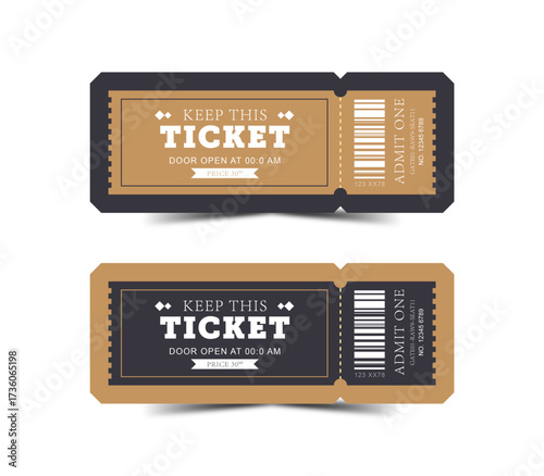 Tickets, Admit One Tickets, Multipurpose retro ticket