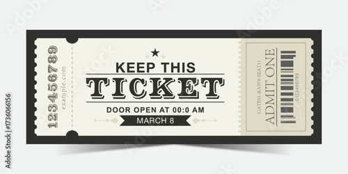 Tickets, Admit One Tickets, Multipurpose retro ticket