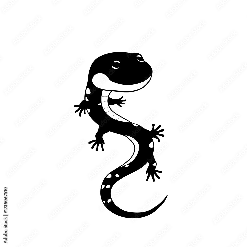 Obraz premium Gila Monster. Gila Monster simple black and white line art vector logo