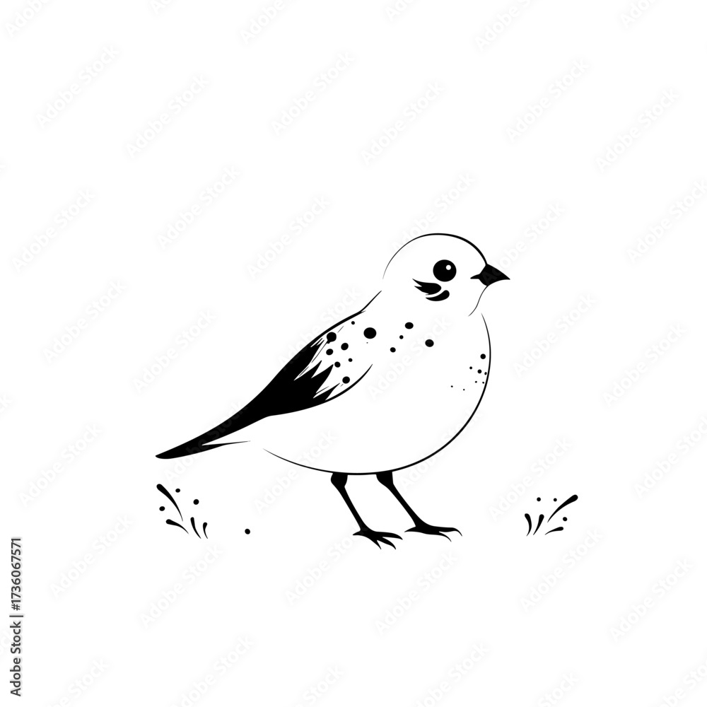 Obraz premium quail. quail simple black and white line art vector logo
