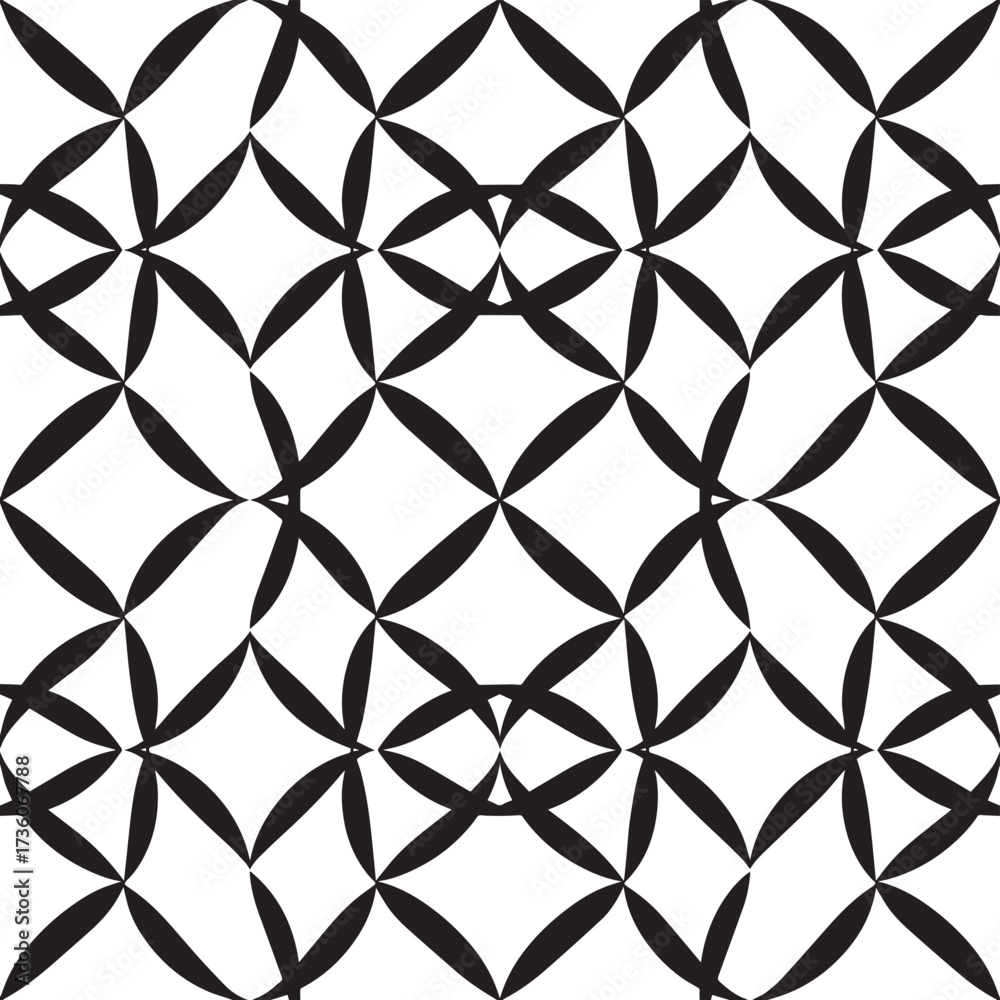 Fototapeta premium Abstract Black Oval Geometric Vector Pattern Illustration