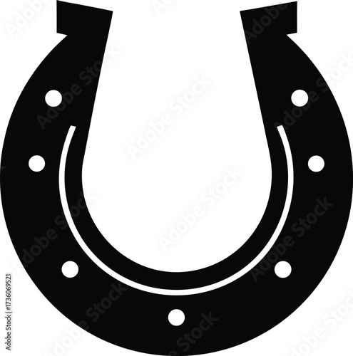 Horseshoe icon vector. Luck symbol flat style. Horse shoe silhouette vector illustration.