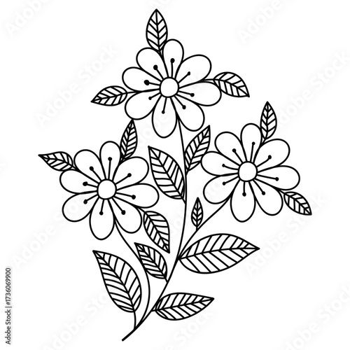 black simple wildflower