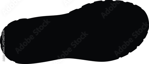 Barefoot Shoe Print Silhouette Vector Illustration, Left and Right Footprint Set, Minimalist Vector Art, Walking Forward Footprint Path Silhouette Vector.