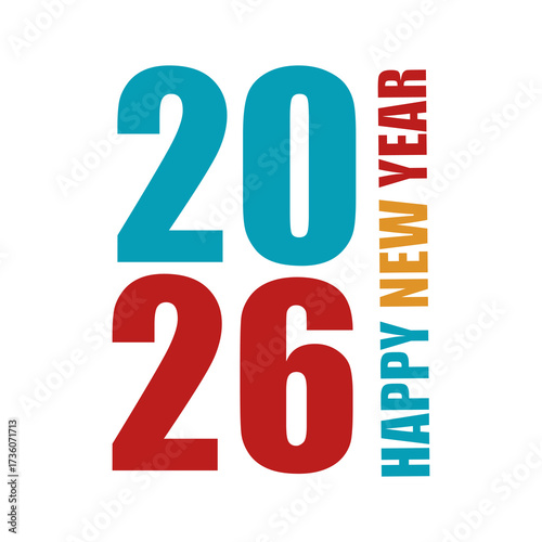 Happy New Year 2026 art illustration 