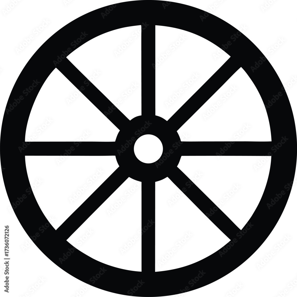 Obraz premium Wagon wheel silhouette vector Illustration