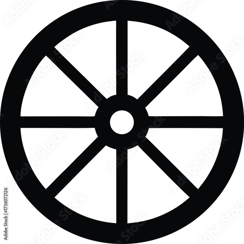 Wagon wheel silhouette vector Illustration