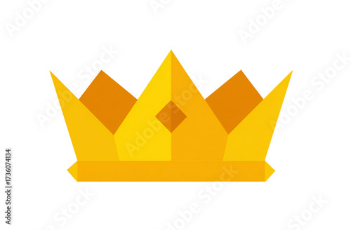 Golden crown isolated on transparent background, a symbol of royalty and power