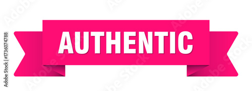 authentic ribbon isolated on transparent background. authentic ribbon