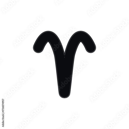 Zodiac horoscope. Aries astrological icon symbol. Stylized star sign esoteric. Simple line vector illustration.