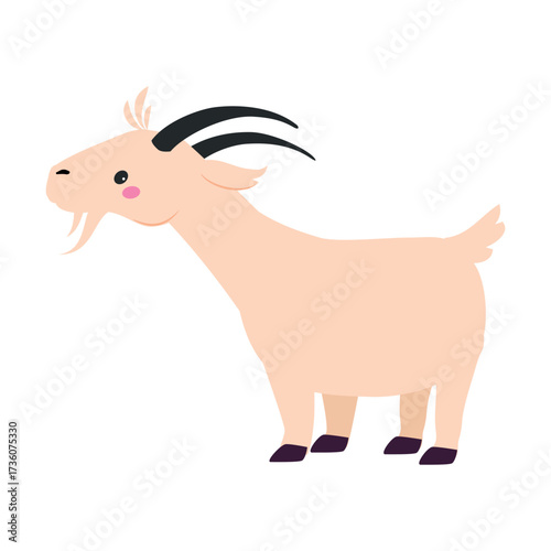 Goat as Farm Animal and Livestock Vector Illustration
