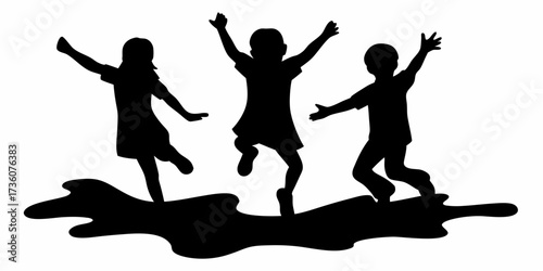 Joyful children jumping and playing together, celebrating childhood fun and freedom, perfect for family themes, school projects, or positive lifestyle content