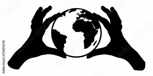 Protecting our planet's future, hands cradling the earth, sustainable world, global care, ecological balance, environmental awareness, save our planet