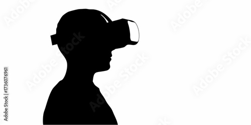 Unlock immersive digital experiences with a person wearing a sleek VR headset, stepping into the future of virtual reality and the metaverse.