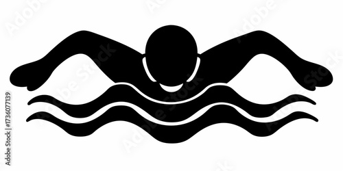 Experience the thrill of a powerful swimmer gliding through rhythmic waves, a perfect symbol for aquatic sports, fitness, and active lifestyle designs.