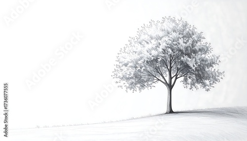 A solitary tree on a hill