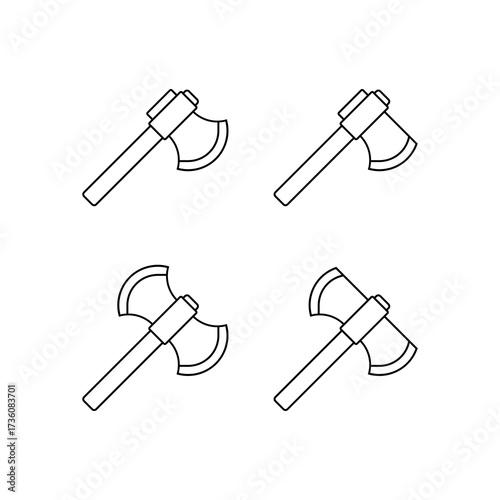 Axe Vector Icon Illustration On Isolated Background.	