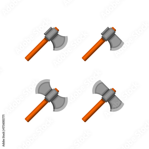 Axe Vector Icon Illustration On Isolated Background.	