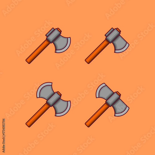Axe Vector Icon Illustration On Isolated Background.	