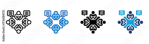 Group Discussion icon Multi Style Vector Illustration