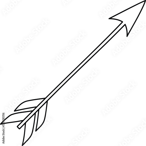 Hand drawn bohemian arrow element isolated on white vector