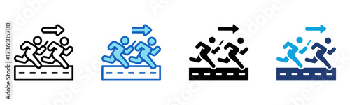 Race Relay icon Multi Style Vector Illustration