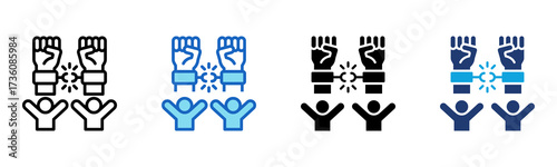 Self Reliance icon Multi Style Vector Illustration