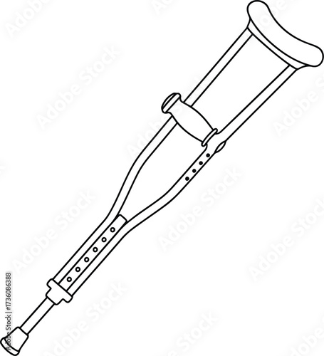 Medical crutch aid for mobility and recovery vector