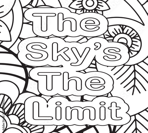 Inspirational Quotes Coloring Book pages for adults and kids 