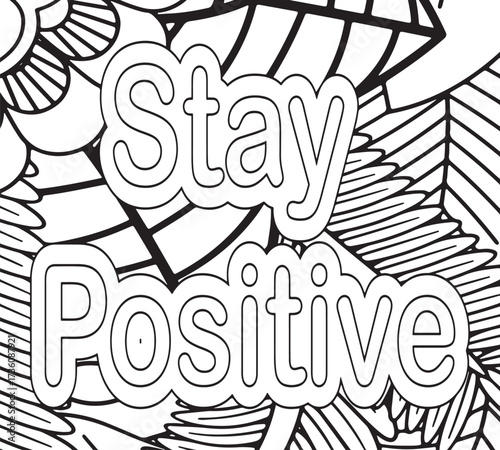 Inspirational Quotes Coloring Book pages for adults and kids 