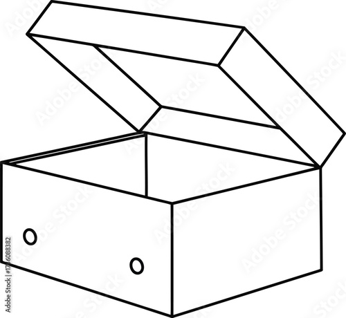 Open gift box line art icon simple present package outline vector