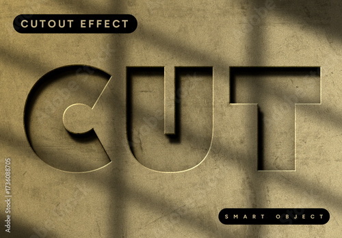 Realistic Cut Out Logo and Text Effect Template for Branding and Creative Design