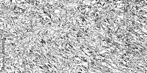 Macro closeup of a cold, crumpled aluminum foil texture with a frosted, silvery metal surface pattern. clean, winter, frost, snow, nature, crystal, textured, backdrop