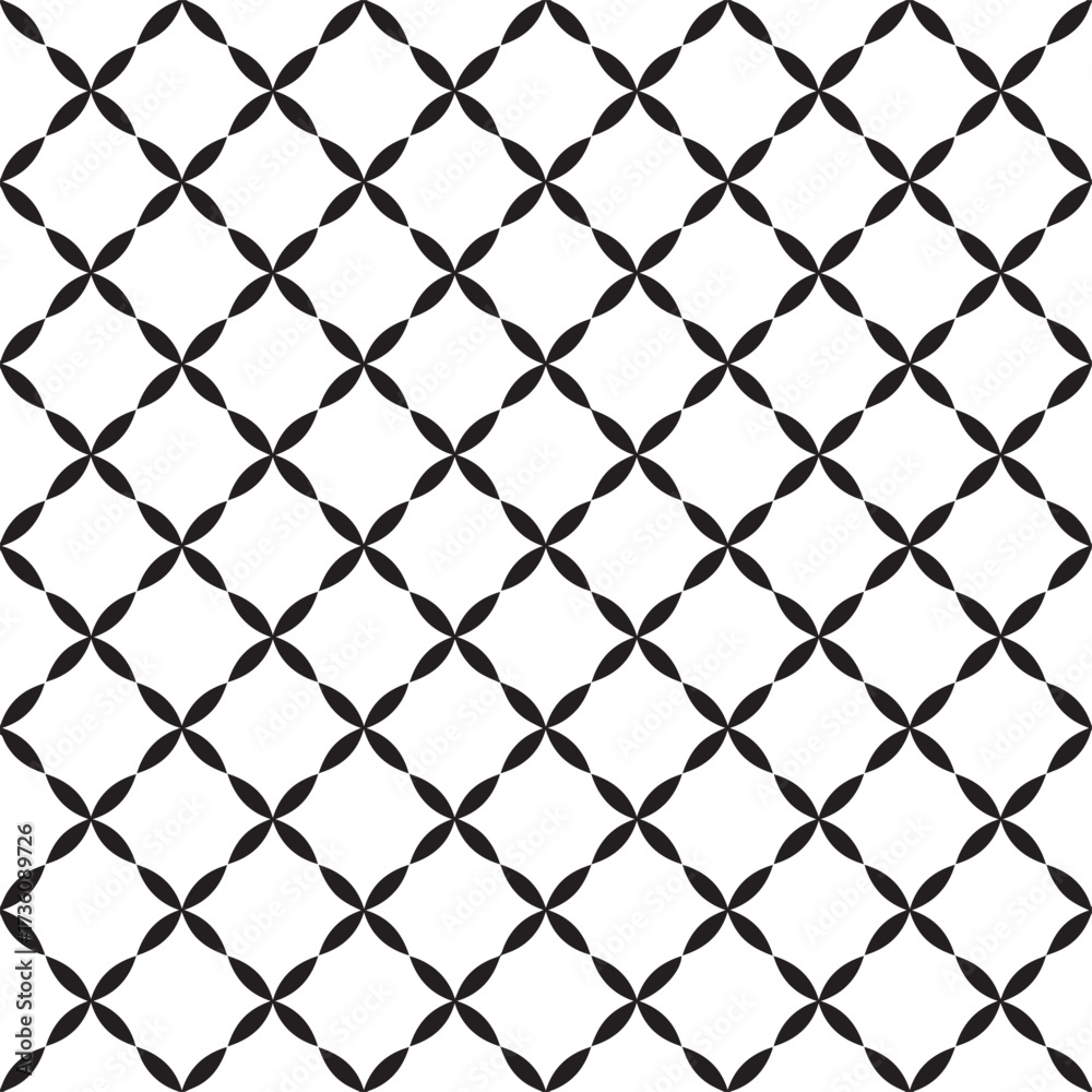 Naklejka premium Abstract Black Oval Geometric Vector Pattern Illustration