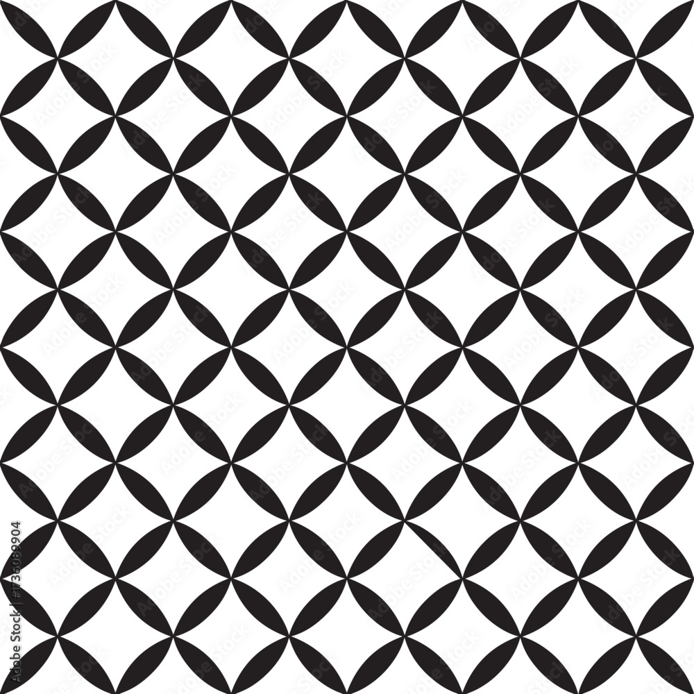 Naklejka premium Abstract Black Oval Geometric Vector Pattern Illustration