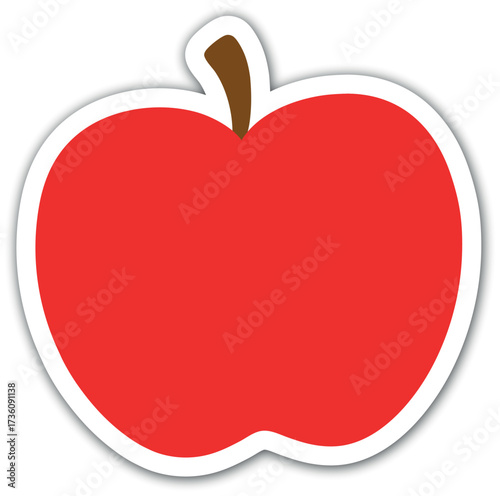 Vibrant red apple graphic with white outline for educational and culinary themes