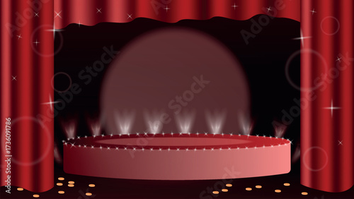 Illuminated Pedestal Stage with Glow Light for Product Presentation and Modern Design Concept