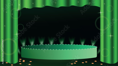 Illuminated Pedestal Stage with Glow Light for Product Presentation and Modern Design Concept