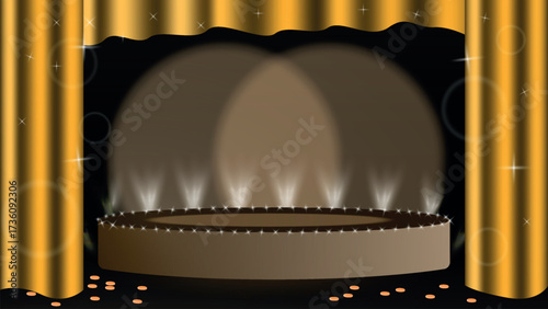 Illuminated Pedestal Stage with Glow Light for Product Presentation and Modern Design Concept