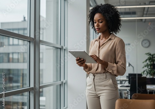 Elegant Businesswoman Working on Tablet in Modern Office Free Download Elegant Businesswoman Working on Tablet in Modern Office - GFXLoad