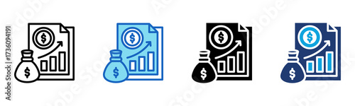 Income Statement icon Multi Style Vector Illustration