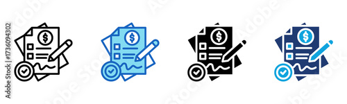 Loan Approval icon Multi Style Vector Illustration