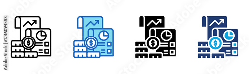 Expense Report icon Multi Style Vector Illustration