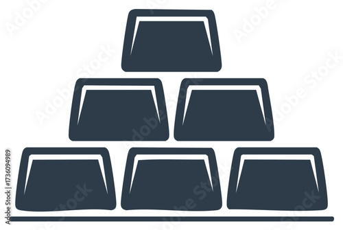 Stacked gold bars icon representing wealth, finance, and investment success