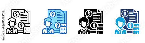 Personal Budget icon Multi Style Vector Illustration