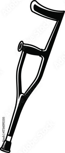 Medical crutch mobility aid rehabilitation injury recovery healthcare vector