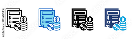 Tax Payment icon Multi Style Vector Illustration