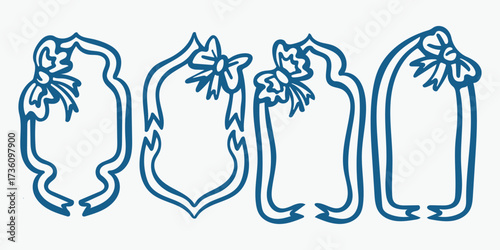 Collection of Ramadan Window Frame with Ribbon Bow