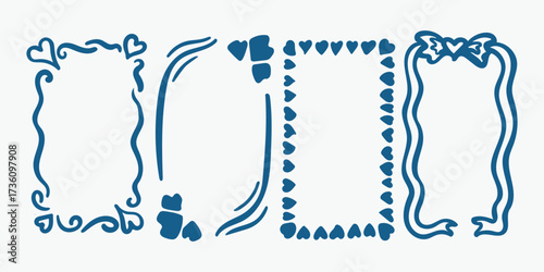 Collection of Border Frame with Love Heart Ornament